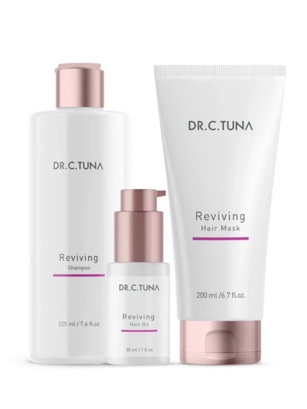 Farmasi Reviving Hair Trio — White with Rose Gold Accents